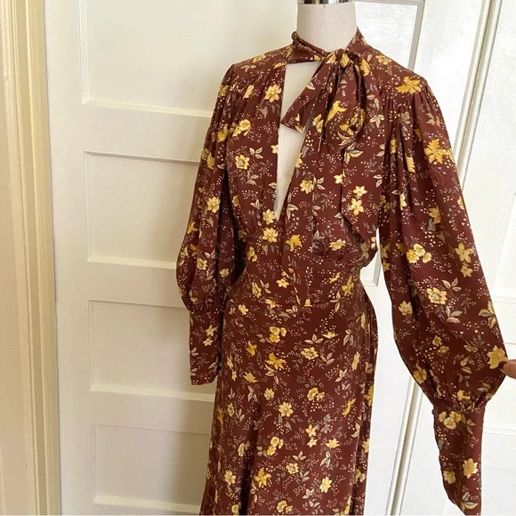 $498 Dôen Blossom Dress Cherrywood Winding Vine Floral - Picture 5 of 12